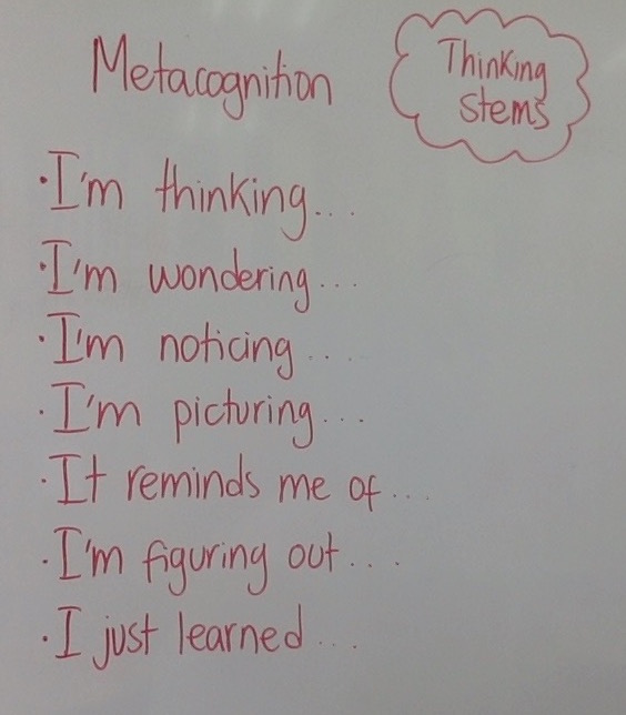 Metacognition thinking stems.